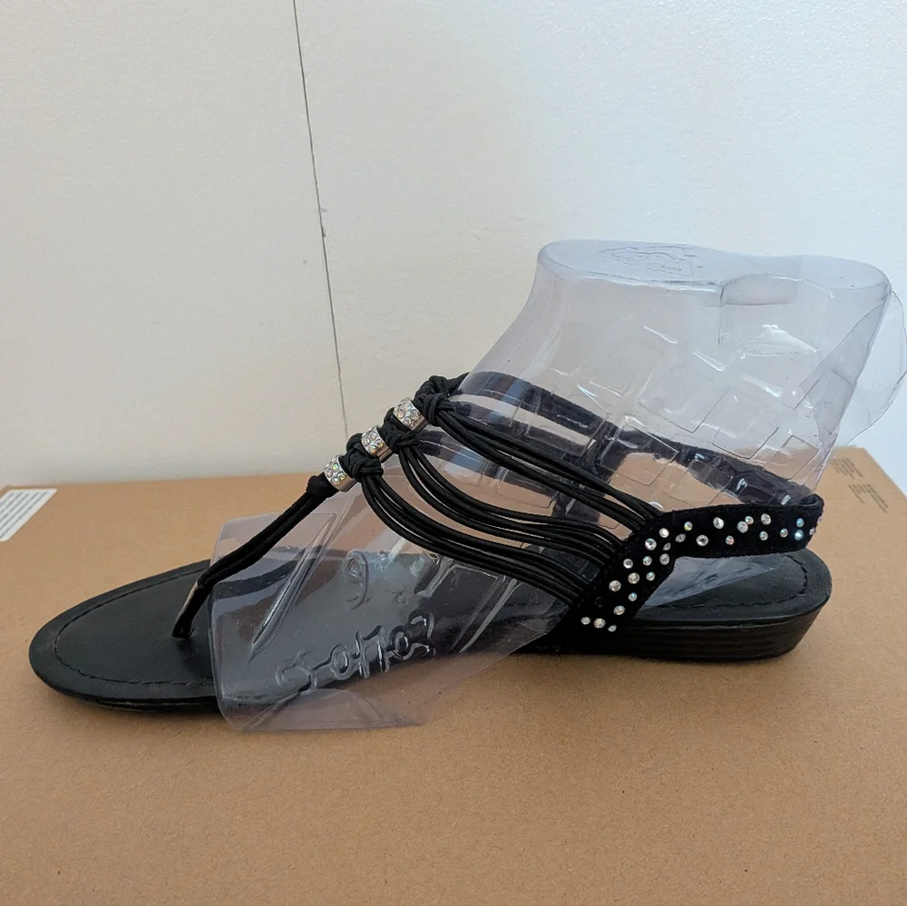 Madden Girl Black Sequin Sandals - Picture 7 of 11
